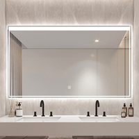 Miroir de salle de bain rétroéclairé par LED, mural, à commande tactile, anti-buée, miroir de vanité intelligent pour hôtel, maison, décoration de salle de bain