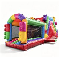 Parcours d'obstacles gonflable en PVC de 27 pieds, 1 pièce, briques de construction 3D, pour usage commercial extérieur par FUN BOUNCE