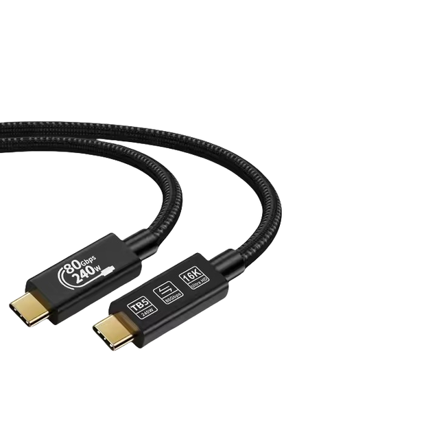 Nylon Braid USB4 80gbps USB 5 4 3 Fast Charging 0.5m 1m 16k 240w 80gbps Type C Data Cables Made of Durable Plastic