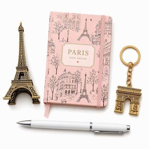 Set de Regalo de Recuerdos Turísticos de París: Figura de Resina de la Torre Eiffel, Cuaderno, Llavero y Bolígrafo, Recuerdo de Viaje con Logotipo Personalizado - Product Image 1