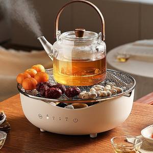 Ensemble de cuisson et de brassage de thé pour cheminée Explorer, réchaud de camping électrique en céramique, rond, en porcelaine, couleur coquille d'œuf - Product Image 1