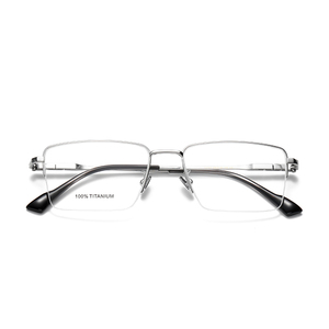 Titanium Rectangle Anti-blue Light <b>Eyeglasses</b> Full Rim Unisex Lightweight Vision Correction <b>Frames</b> Solid Color Adult Daily Wear - Product Image 1