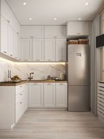 Meubles de cuisine modernes Shaker personnalisés-Armoires modulaires en MDF avec comptoirs en marbre et évier en acier inoxydable