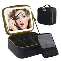 Cermin Kosmetik LED Touch 4K Berlapis Perak Cermin Besar 3 Tingkat Pencahayaan (3200K-4800K-7300K) Dapat Diisi Ulang USB ABS+Kaca untuk Makeup