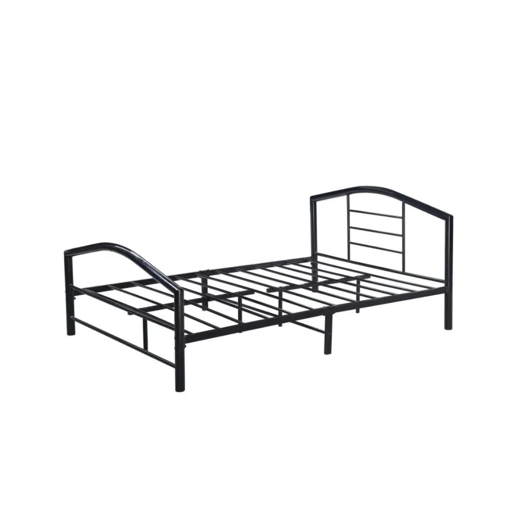 Высококачественная простая мебель для отеля, кованая железная платформа, односпальная/двуспальная металлическая кровать, каркас