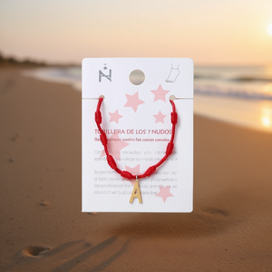 Cavigliera con Nodo a Sette Stelle e Lettera A in Acciaio Inossidabile, Regalo di Moda per Donne - Product Image 2