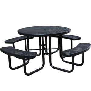 Ngoài trời công cộng thương mại kích thước lớn <span class=keywords><strong>8</strong></span> chỗ ngồi vòng thép Dã Ngoại bảng băng ghế dự bị nhà hàng bên ngoài kim loại bảng và ghế cho tổ chức sự kiện - Product Image 1