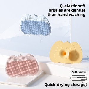 Spazzola in Silicone Morbido per <span class=keywords><strong>Shampoo</strong></span> Neonati, Massaggiatore Delicato per il Cuoio Capelluto, Spazzola per Lavaggio Capelli per Rimozione Crosta Lattea, OEM ODM Ingrosso - Product Image 3