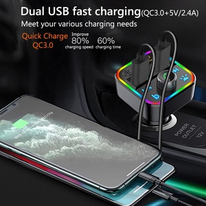 <span class=keywords><strong>Voiture</strong></span> LED BT5.0 QC3.0, une touche basse double <span class=keywords><strong>USB</strong></span> Bluetooth Kit mains libres chargeur <span class=keywords><strong>transmetteur</strong></span> <span class=keywords><strong>FM</strong></span> <span class=keywords><strong>voiture</strong></span> lecteur Mp3 <span class=keywords><strong>voiture</strong></span> mp3 - Product Image 2