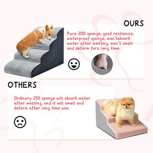 Hohe Betten Gebogene Hunde treppe Kleines Hundes ofa Rutsch feste Haustier stufen Leiter Haustier Schwamm leiter Abnehmbare und wasch bare Haustier treppe - Product Image 4
