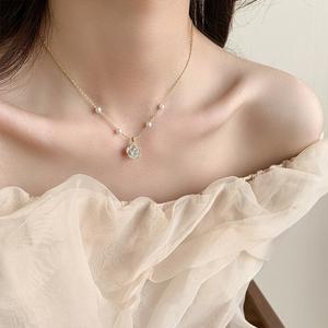 Collar de Plata de Ley S925 para Mujer con Diseño de Lazo Delicado, Estilo Ligero y Lujoso, Exquisito, con Perla Dulce, Cadena para Clavícula - Product Image 2