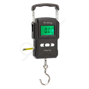 เครื่องชั่งน้ำหนักแบบพกพาคุณภาพดีสำหรับขายส่ง ชาร์จผ่าน USB ได้ รับน้ำหนักได้ 75 กก. แบบดิจิตอล พร้อมตะขอ สำหรับเดินทาง ตกปลา และชั่งพัสดุ - Product Image 1