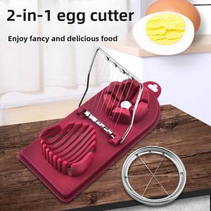 Coupeur et brouilleur d'œufs manuel en acier inoxydable portable 2 en 1 Outils à œufs de fantaisie pour la cuisine à domicile en stock - Product Image 2