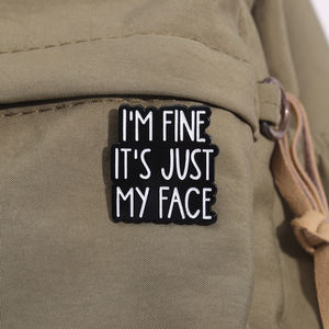 Эмалевая брошь «Я в порядке, просто моё лицо» — саркастический значок с животным, забавное украшение, подарок для друзей - Product Image 3