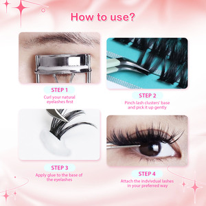 Набор для наращивания ресниц: пучки 30D, 40D, 50D, 60D, двусторонние, 32 ряда в лотке, для самостоятельного наращивания, с клеем для наращивания и фиксатором, с возможностью нанесения логотипа - Product Image 5