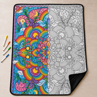 Couverture à colorier créative pour animaux de compagnie, motif floral arc-en-ciel, avec marqueurs, pour activités artistiques à domicile et cadeaux – Bestseller