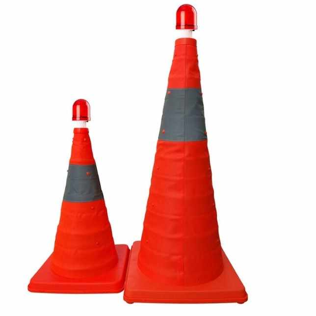 28 Inch Collapsible Traffic Cones with LED Light - Winall