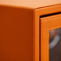 Grande boîte de remontoir de montre-bracelet orange à 6 fentes avec tiroir pour armoires à remontage automatique