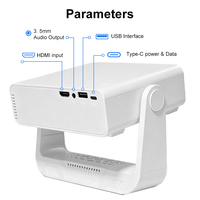 Projecteur multimédia 1080p, prise en charge du type C, banque d'alimentation, Bluetooth sans fil, WIFI, projecteur intelligent portable Android