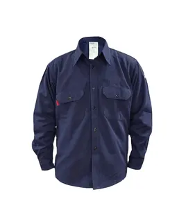 2024 Wholesale mens flame resistant fr 100 cotton welding work shirts