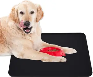 Food contact light blue Dog Mat Cat Solid Color Silicone Pet Food Mat Cat Drinking Placemat Dog Feeding Silicone Pet Mat