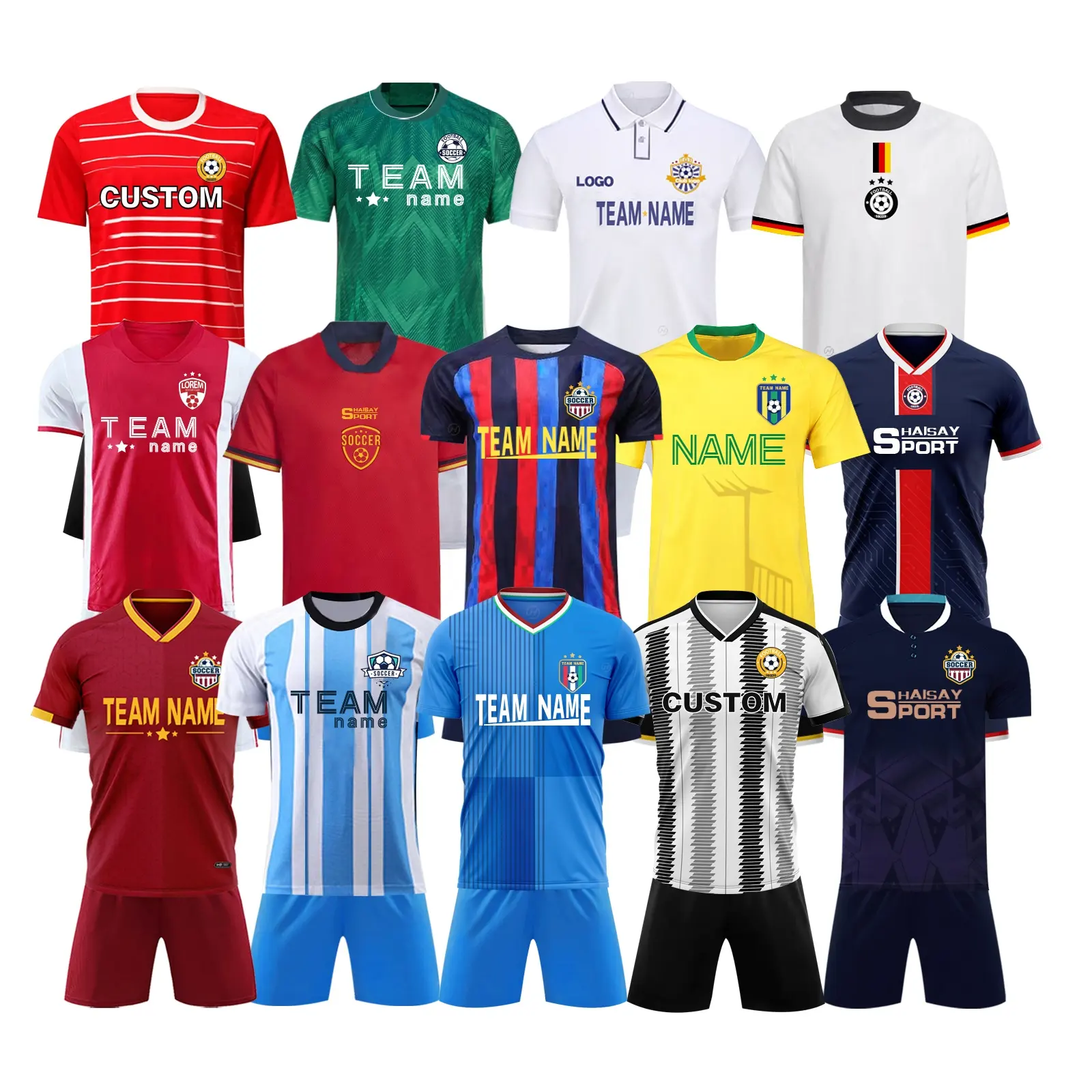 Maglia da calcio della coppa del mondo 2022 Quick Dry poliestere abbigliamento sportivo uomo abbigliamento da calcio Set uniformi maglie da calcio personalizzate