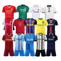 Conjunto de camisa de futebol de copo do mundo, roupas esportivas de poliéster e com secagem rápida, uniforme personalizada, futebol, 2022