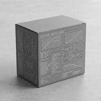 Boîte de batterie externe personnalisée |   Boîtier rigide gris froid en carton avec impression de grille technique pour la technologie industrielle et les solutions technologiques performantes