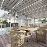 Villa Exclusive - Gazebo en aluminium de luxe - Pavillon d'ombrage extérieur avec finition écologique pour une décoration de cour inspirée de la nature