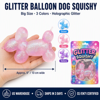 Southpeak Toy Chien ballon scintillant, jouet sensoriel anti-stress à remontée lente, jouet à presser, expédié depuis les États-Unis, en stock