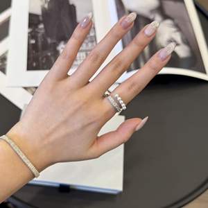 S925 Pure Silver High-End <b>Ring</b> Exquisite Niche Wheat Ear Pearl Splicing Versatile Commuting Index <b>Finger</b> <b>Ring</b> Stylish - Product Image 3