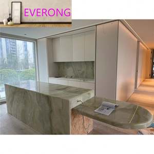 Comptoir <span class=keywords><strong>de</strong></span> bar moderne <span class=keywords><strong>de</strong></span> luxe EV Design îlot en marbre onyx vert naturel couvrant la décoration <span class=keywords><strong>de</strong></span> la cuisine - Product Image 3