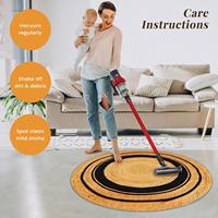 Großhandel PVC Maschinengewebter Niedrigflor-Teppich mit Konzentrischen Kreisen und Streifenmuster, Wasserdicht, Pflegeleicht, für Wohnzimmer und Schlafzimmer