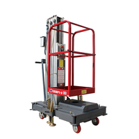 Plateforme élévatrice manuelle Everstar certifiée CE en alliage d'aluminium, 10 m, empattement 2500 mm, garde au sol 0,3 m, levage/abaissement