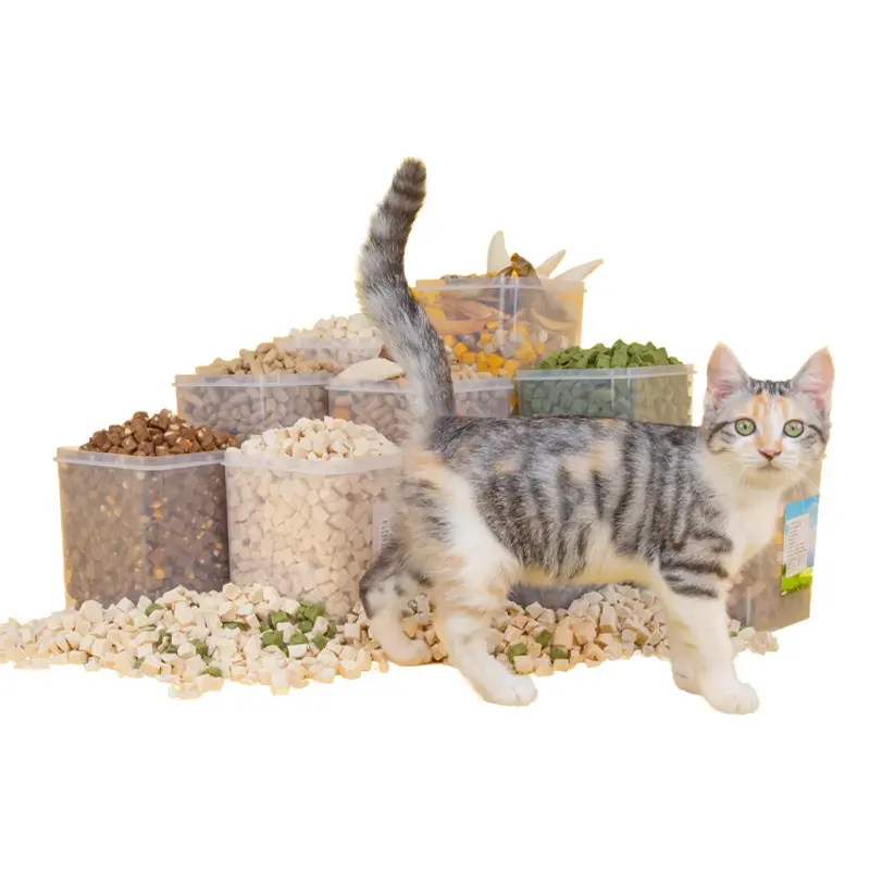 Prix de vente directe Aliments biologiques Gain de poids Canard Dés Poulet Halal Pet Lyophilisé Chat Snacks Friandises pour chiens