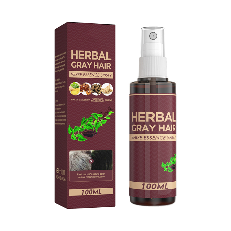 white hair to black anti gray hair treatment repair polygonum multiflorum herbal liquid hair blackening spray