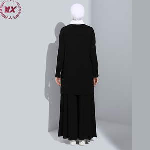 Tenue de bureau personnalisée <span class=keywords><strong>pour</strong></span> femmes musulmanes, ensembles modestes en 2 pièces, vêtements du Moyen-Orient, Dubaï, tunique longue arabe, <span class=keywords><strong>pantalon</strong></span>, costume - Product Image 2