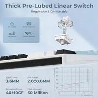 Clavier mécanique sans fil OEM ODM K771, clavier de jeu 108 touches avec 4 touches de raccourci supplémentaires, 5 couches d'atténuation du bruit, interrupteurs linéaires pré-lubrifiés
