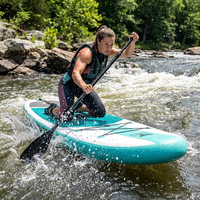 Planche de paddle gonflable tout usage de 10,6 pieds avec siège de pêche et porte-cannes, design portable