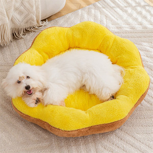 Cama para Mascotas con Diseño de Flor, Suave y Acogedora, Redonda, para Perros/Gatos, Colchoneta para Dormir en Todas las Estaciones, para Perros Pequeños - Product Image 2