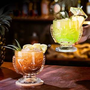 Venta al por Mayor de Vasos de Vidrio Personalizados con Diseño Tiki para Decoración de Bares, Vasos para Cócteles, Vino, Agua, Café, Cerveza, Cristalería Contemporánea de Primera Calidad - Product Image 6