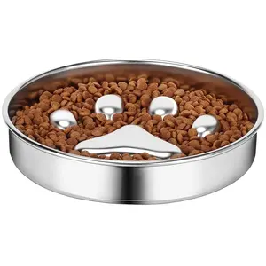 Wholesale slow food bowl anti-suffocation dog bowl water bowl neck shield 304 stainless steel