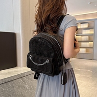 Diamant brillant sac à dos femmes 2 pièces en cuir PU cartable porte-monnaie ensemble luxe cristal sacs à dos pour dames