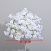 Offre Spéciale – Centre de Table Artificiel en Soie Style Européen, Rose Blanche, Delphinium et Fleur de Cerisier pour Mariage