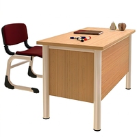 Meubles scolaires OEM ODM en gros, ensemble de chaise et bureau de bureau en bois ergonomique avec pieds en fer robustes pour enseignants