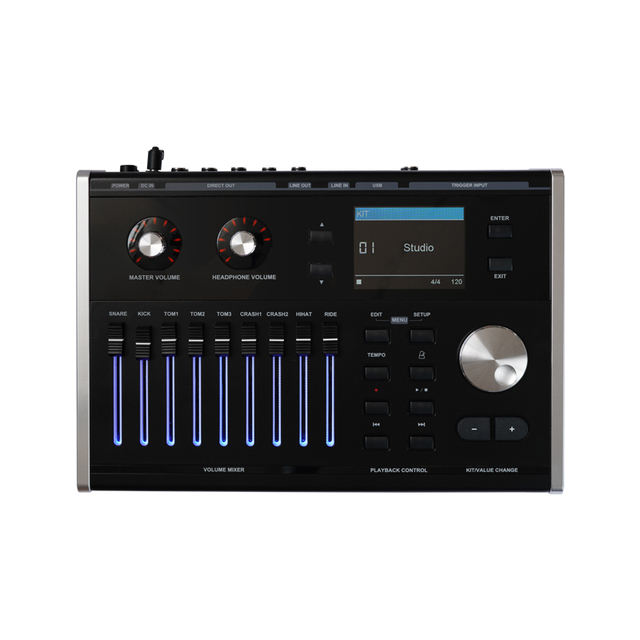 HXM M-019 Professional Electric Drum Sound Module 256 Polyphony 40 Preset/40 User Kits 3.2" TFT LCD Display Multi Connector