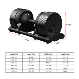 ชุดดัมเบลแบบปรับได้40กก. พร้อมเพิ่มอีก1กก. แผ่นเหล็กเคลือบโครเมี่ยมสำหรับออกกำลังกายยกน้ำหนักปรับได้ - Product Image 6