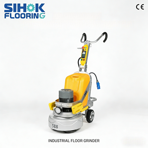 Meuleuse à béton motorisée 220V 380V avec système d'extraction des poussières, machine de polissage de surface de sol robuste - Product Image 1