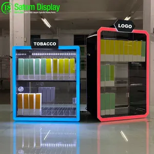 Double Sides RGB Lighted Chewing Smokeless Acrylic Tobacco Display Counter Displays Rack Retail Boxes Free Design