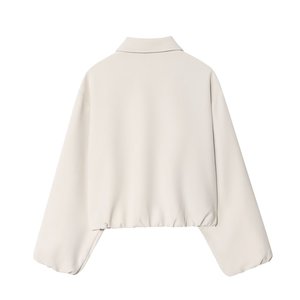 PB & ZA donna 2025 autunno nuova moda giacca a sbuffo con cerniera cappotto Vintage manica lunga donna soprabito Chic - Product Image 3